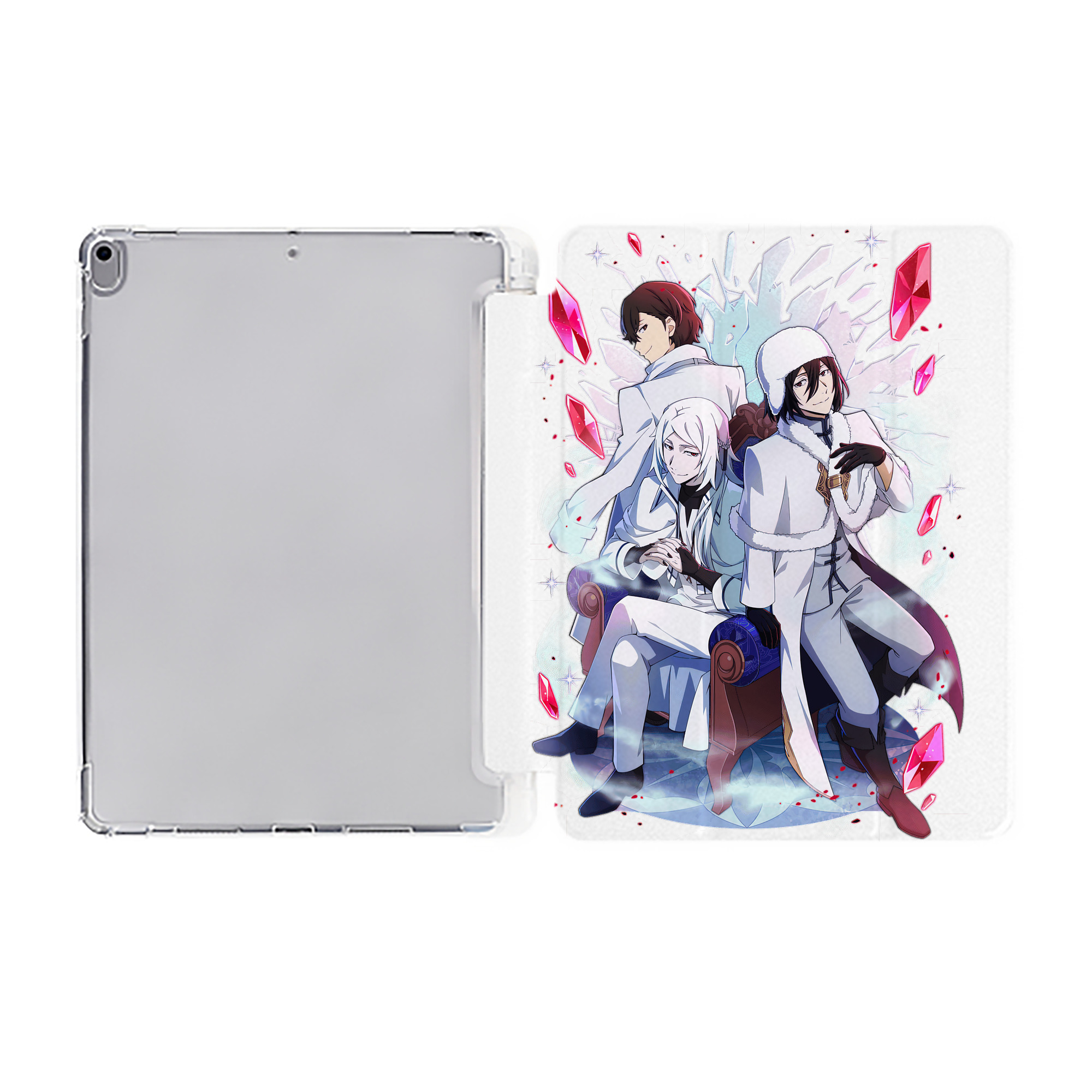（画像用） 文豪ストレイドッグス Bungo Stray Dogs IPad ケース ペン収納付き 三つ折りスタンド PUレザー×シリコン 対応機種9.5/10.5/10.9インチ